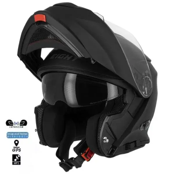 Casque moto avec Intercom bluetooth - Noir Mat