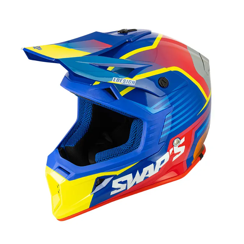 Casque Moto Cross - Blur S818 Bleu