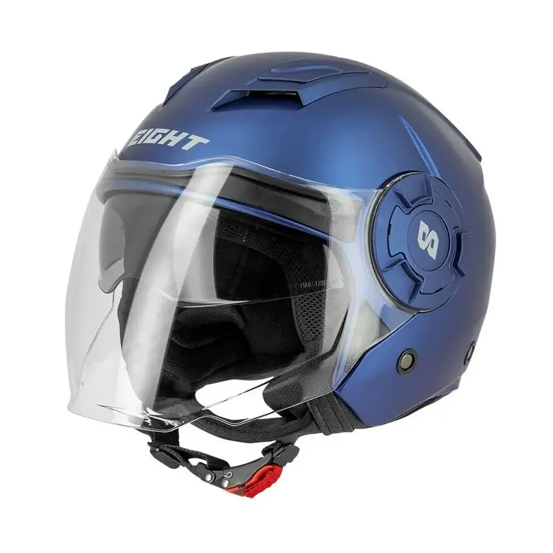 Casque moto jet double écran - S749 Twister Bleu mat