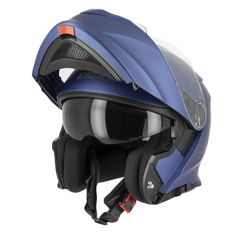 Casque moto modulable + ecran solaire | Bleu pailleté