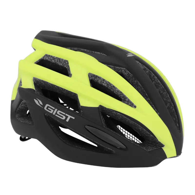 Casque Vélo Adulte Gist Route Planet Noir-Jaune Mat In-Mold Taille 58-62 Réglage Molette 212 G