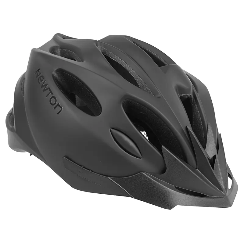 Casque Vélo Adulte Newton Route-VTT Sport Noir Mat In-Mold Fermeture Boucle Fidlock Taille 58-61 Avec Visiere Et Lock (Vendu En Boite)