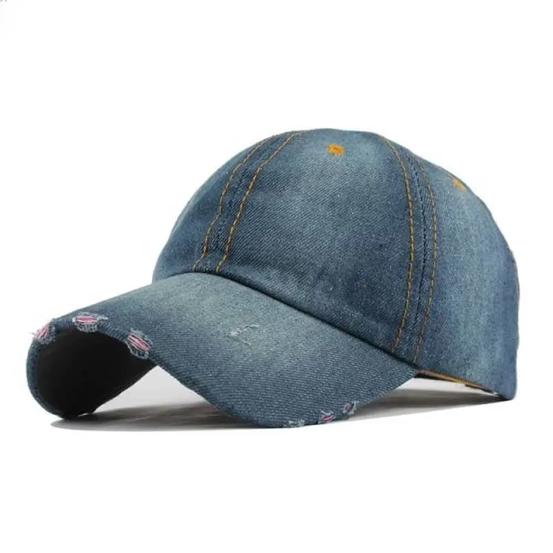 Casquette moto en jean usée