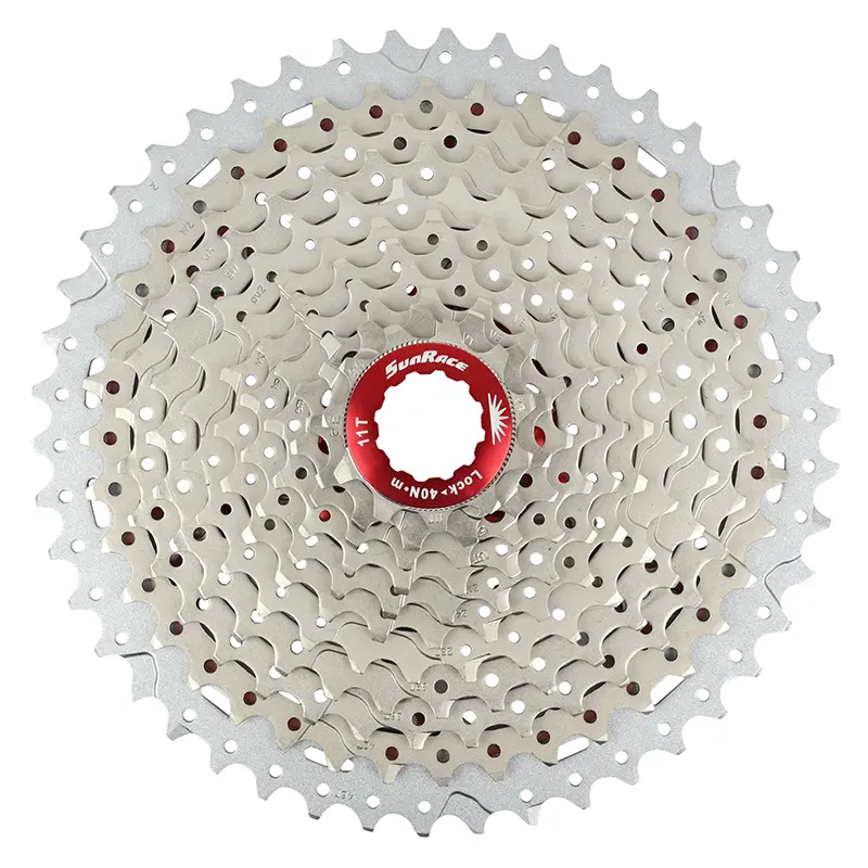 Cassette 11V. Sunrace Mx8 11-46 VTT Pour Shimano Metallic Argent (Livre En Boite) (11-13-15-18-21-24-28-32-36-40-46)