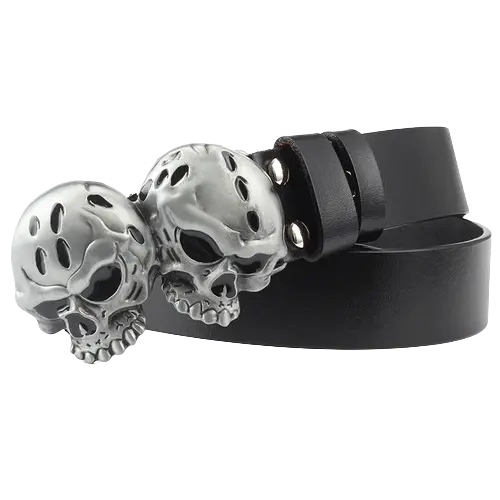 Ceinture biker - Double tête de mort