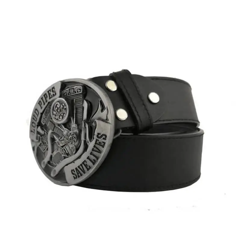 Ceinture biker "LOUD PIPES, SAVE LIVES"