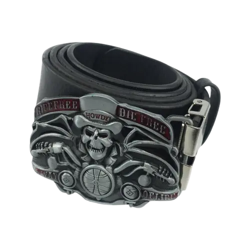 Ceinture biker "Ride Free, Die Free"