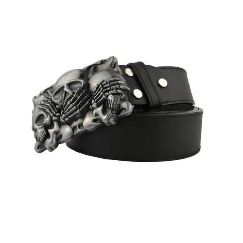 Ceinture biker - Têtes de mort de la sagesse