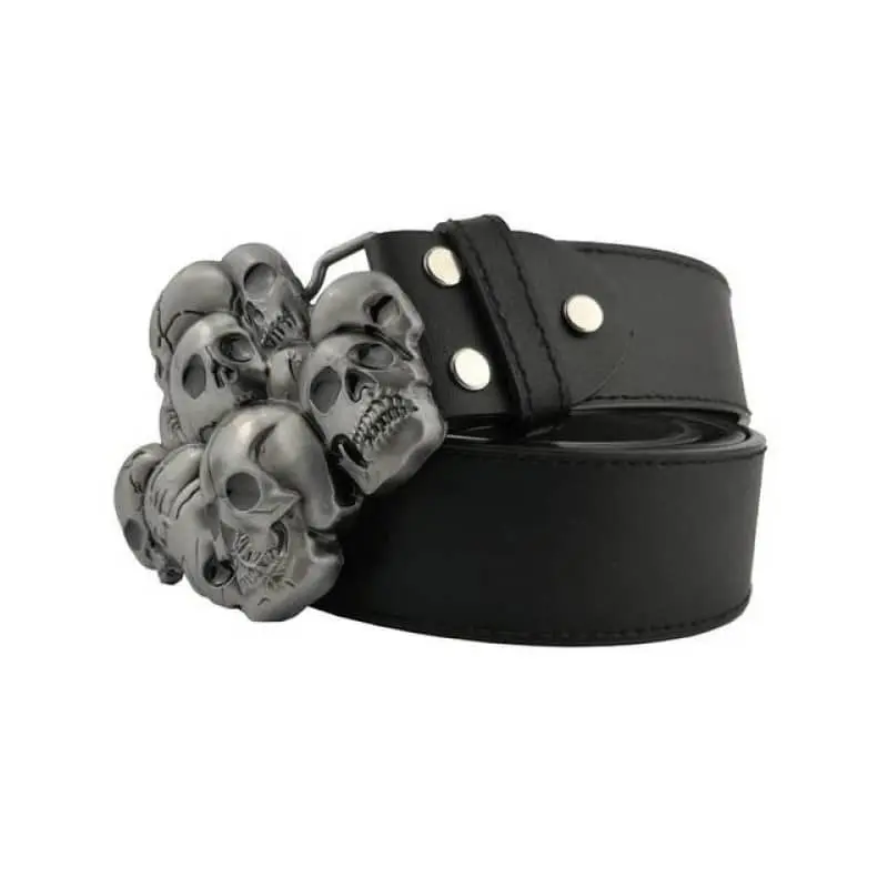 Ceinture biker - Têtes de mort en folie