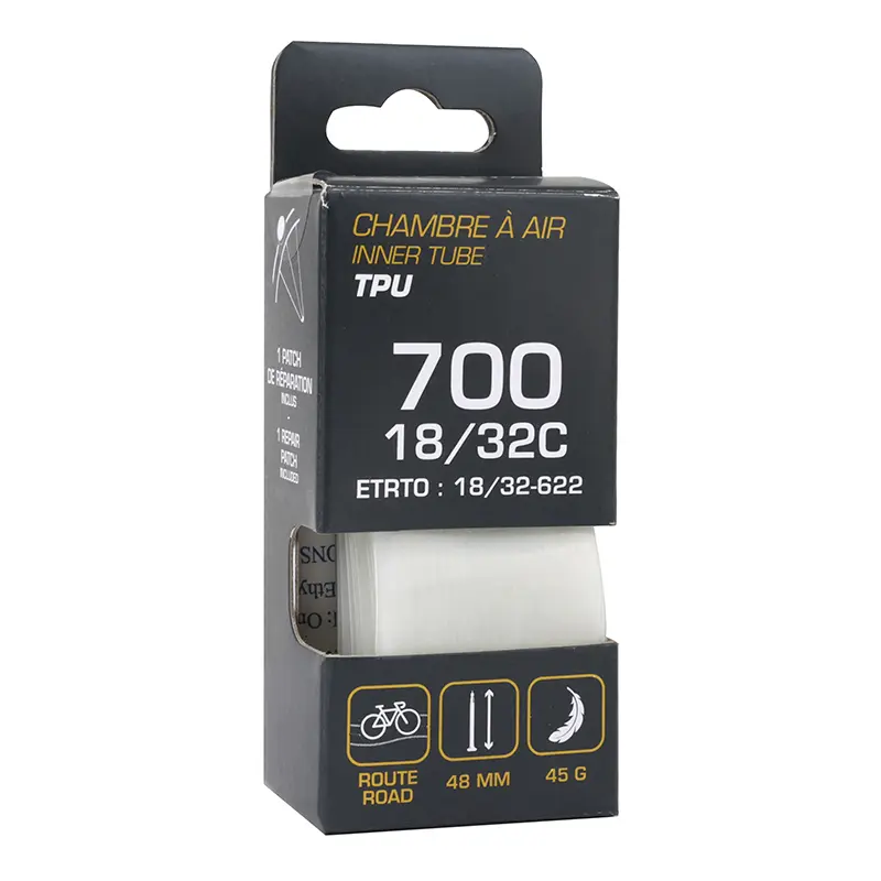 Chambre A Air Vélo 700 X 18-32 Tpu Valve Presta 48 mm