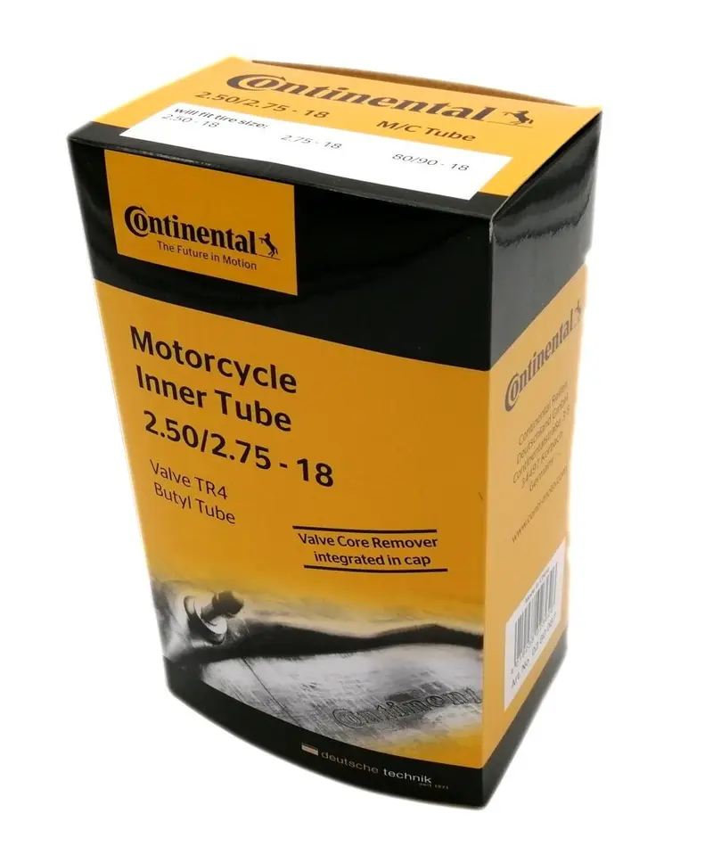 CHAMBRE AIR MOTO 18 2.50-2.75X18 CONTINENTAL (VALVE TR4 DROITE)