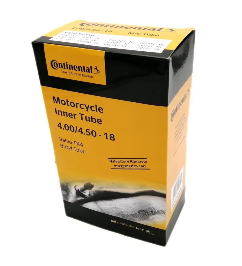 CHAMBRE AIR MOTO 18 4.00-4.50X18 CONTINENTAL (VALVE TR4 DROITE)