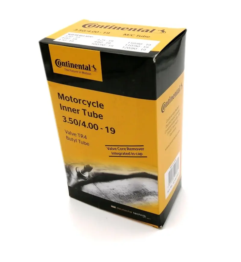 CHAMBRE AIR MOTO 19 3.50-4.00X19 CONTINENTAL (VALVE TR4 DROITE)