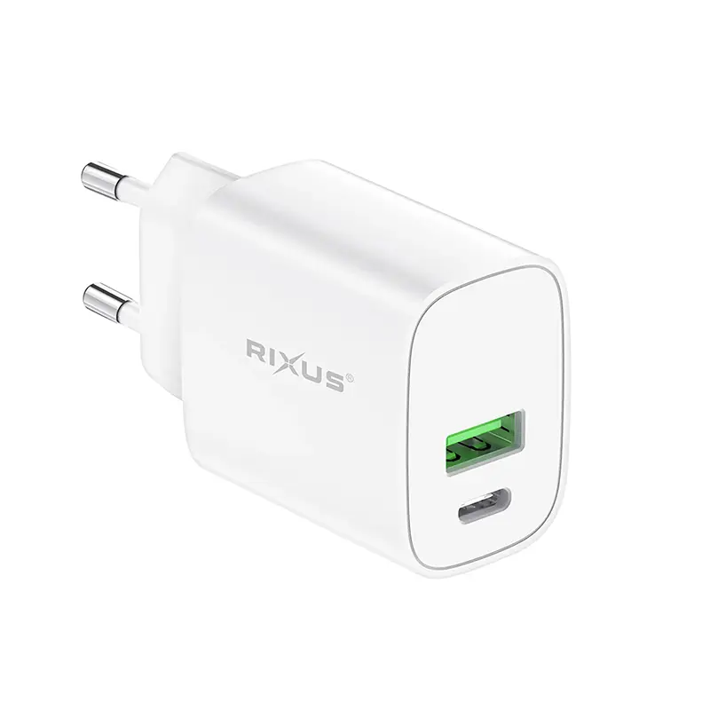 Chargeur Usb-C-Usb-A Rixus Blanc 5V 20W (Vendu A L'Unite) -Rx90S-