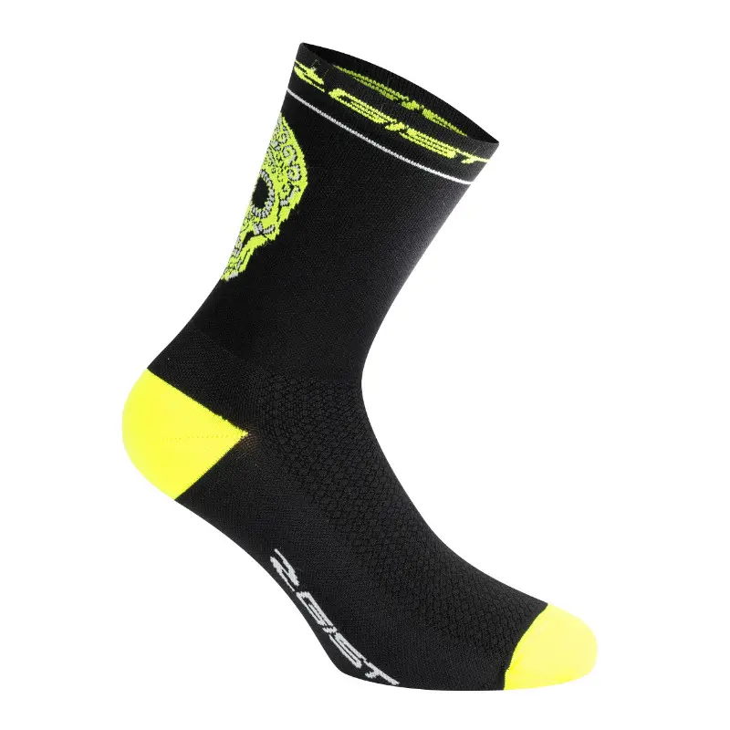 Chaussettes - Socquettes Été Gist Crane-Skull Noir-Jaune Fluo 44-47 - Hauteur 18 cm (Paire)
