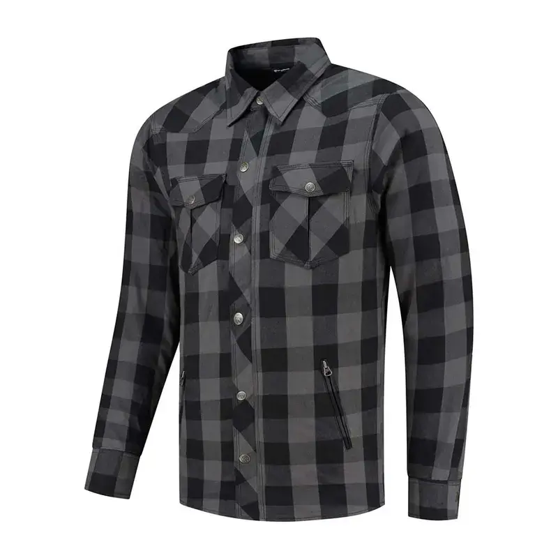 Chemise de moto homme - Jack Neil-25 gris et noir
