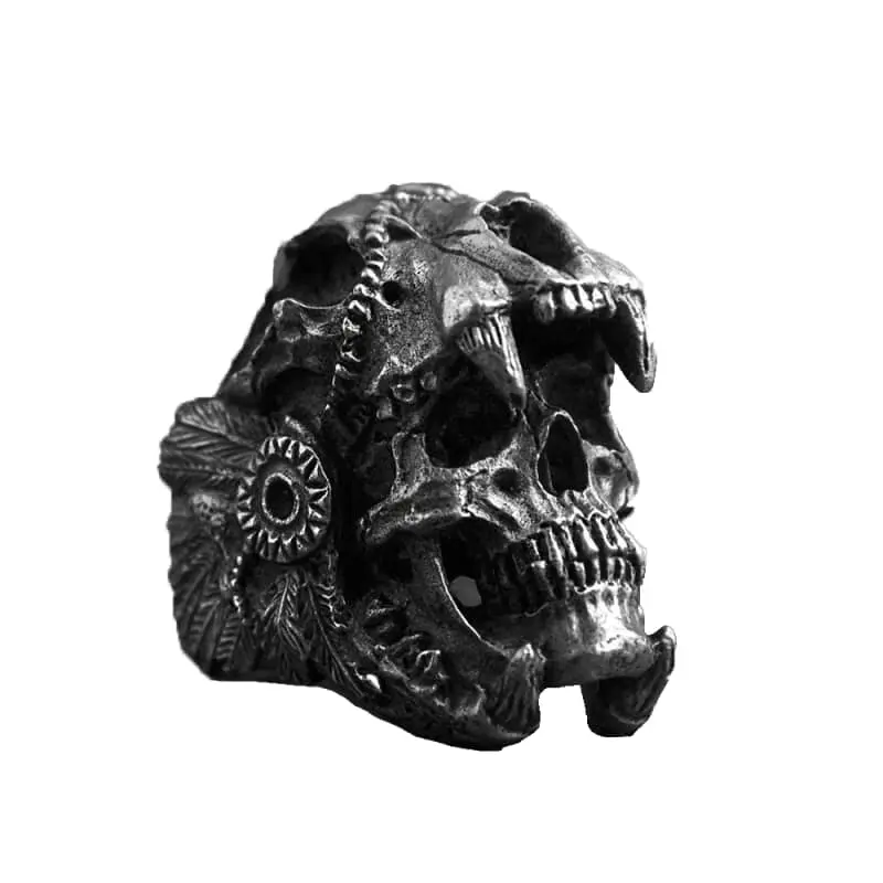 Chevalière biker - Black soul