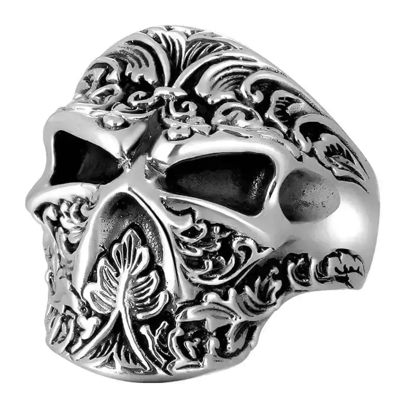 Chevalière motard tête de mort (Argent)