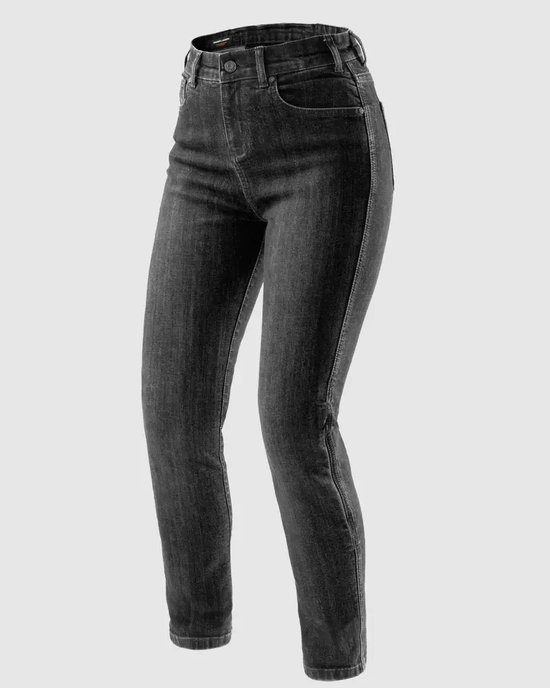 Classic Mono Jean Moto Femme Noir Délavé