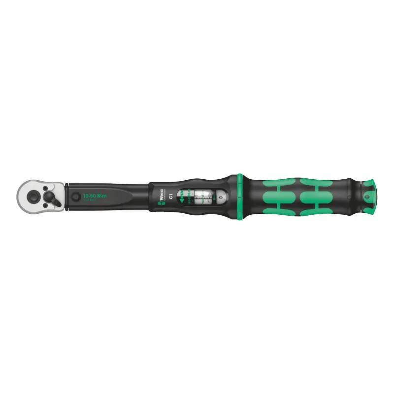 Clé Dynamometrique Wera Click Torque C1 Carré 1-2 Serrage De 10 A 50 Nm Noir-Vert (Debrayable) (Vendu A L'Unite) -Marque Allemande Pour Les Ateliers-