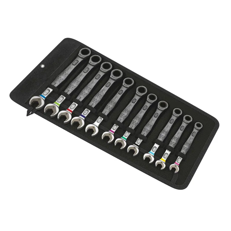 Clé Mixte-Plate A Cliquet Wera 6000 Joker Diam 8 A 19 mm (Avec Fonction Retenue) Chrome Moly (Set 11 Pieces) -Marque Allemande Pour Les Ateliers-