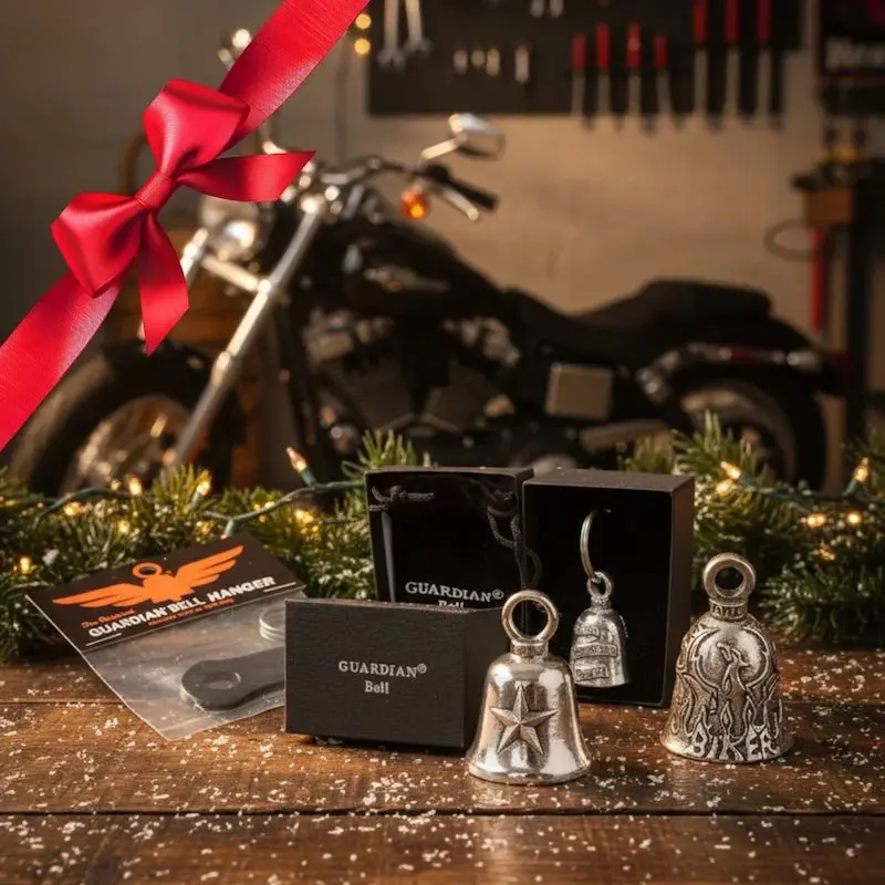Coffret Cadeau "Légende du Biker" – Pack Guardian Bell + Support & Écrin