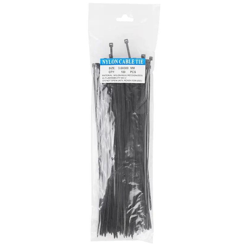 Collier De Serrage Nylon Type Rilsan 3,6 X 300 mm Noir (Par 100)