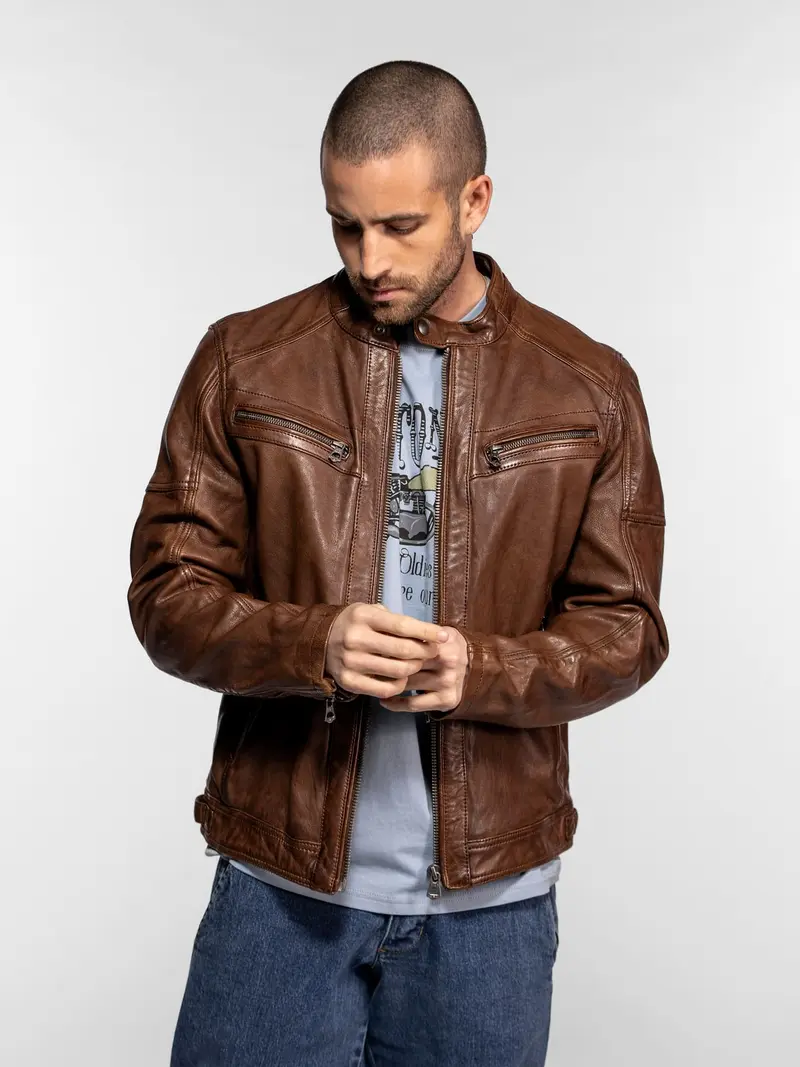 Collins - Blouson cuir homme
