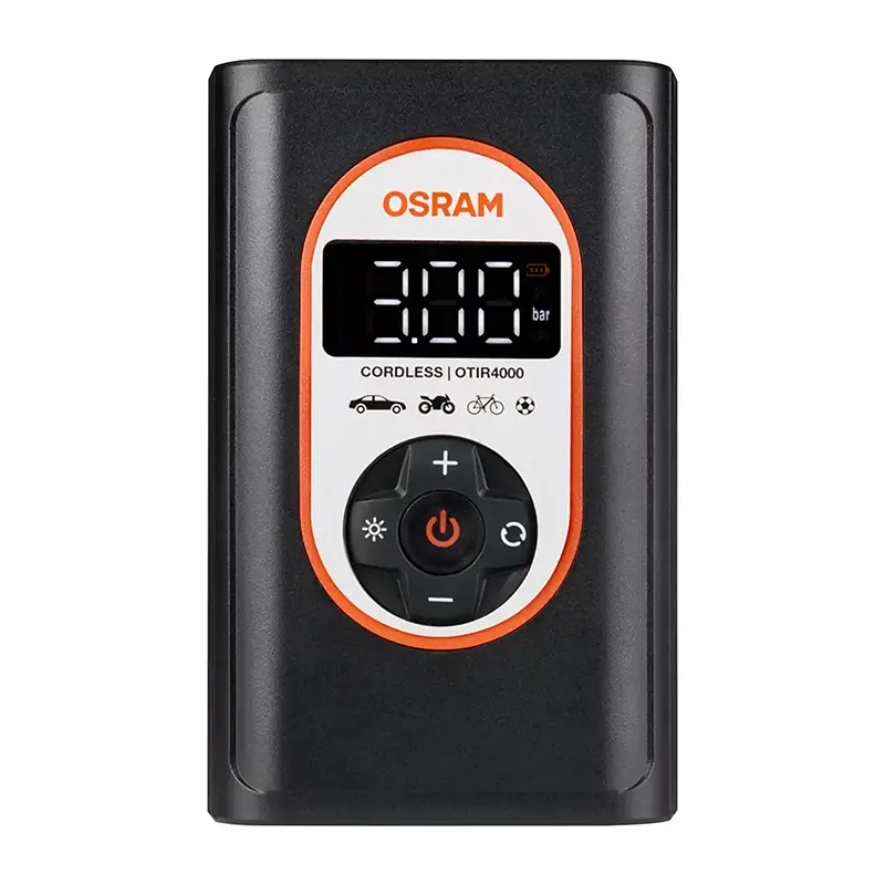 Compresseur-Gonfleur-Pompe Universel Tyre Inflate 4000 (12V) Rechargeable Usb-C + Allume Cigare -Osram-