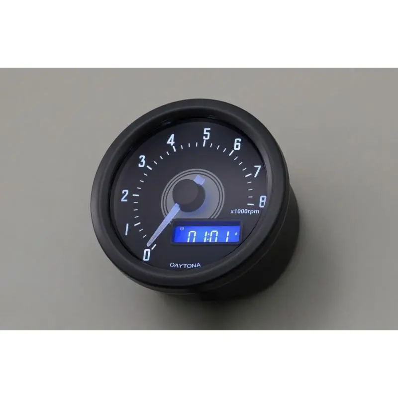 Compte tour Noir Daytona 60mm 8 000tr