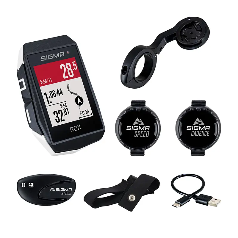 Compteur Sigma Rox11.1 Evo Gps Blanc Avec Cardio, Altimetre, Emetteur Cadence + Vitesse
