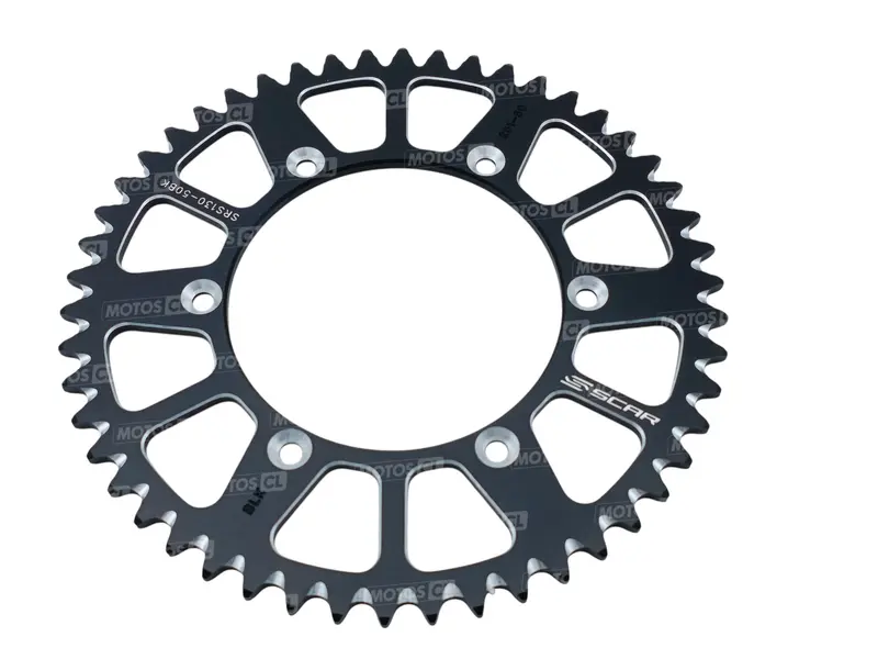 COURONNE SCAR ALUMINIUM ULTRA-LIGHT ANTI-BOUE SRS130 520 OFF ROAD 50 DENTS FANTIC-GASGAS-HONDA-RIEJU-YAMAHA / RSSRS130-50BK