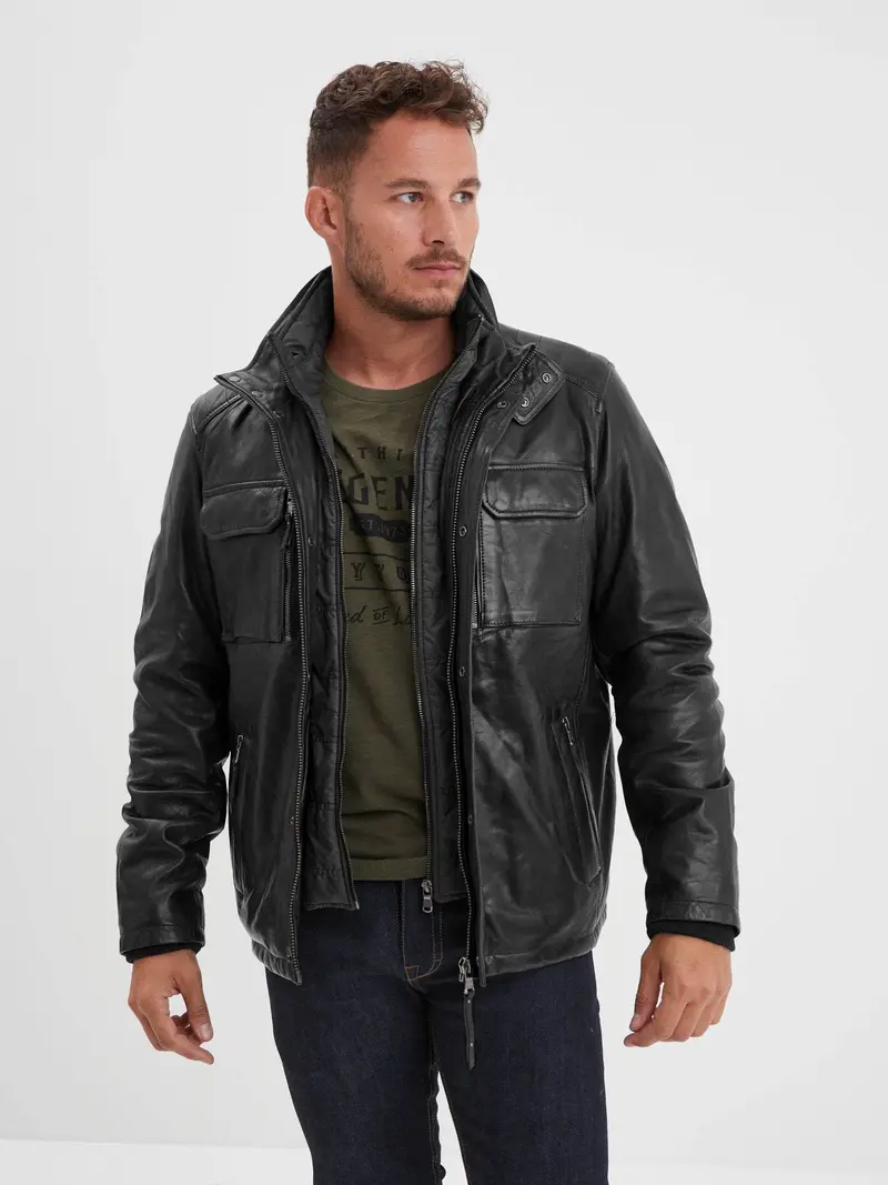 Crowell - Veste vintage cuir homme