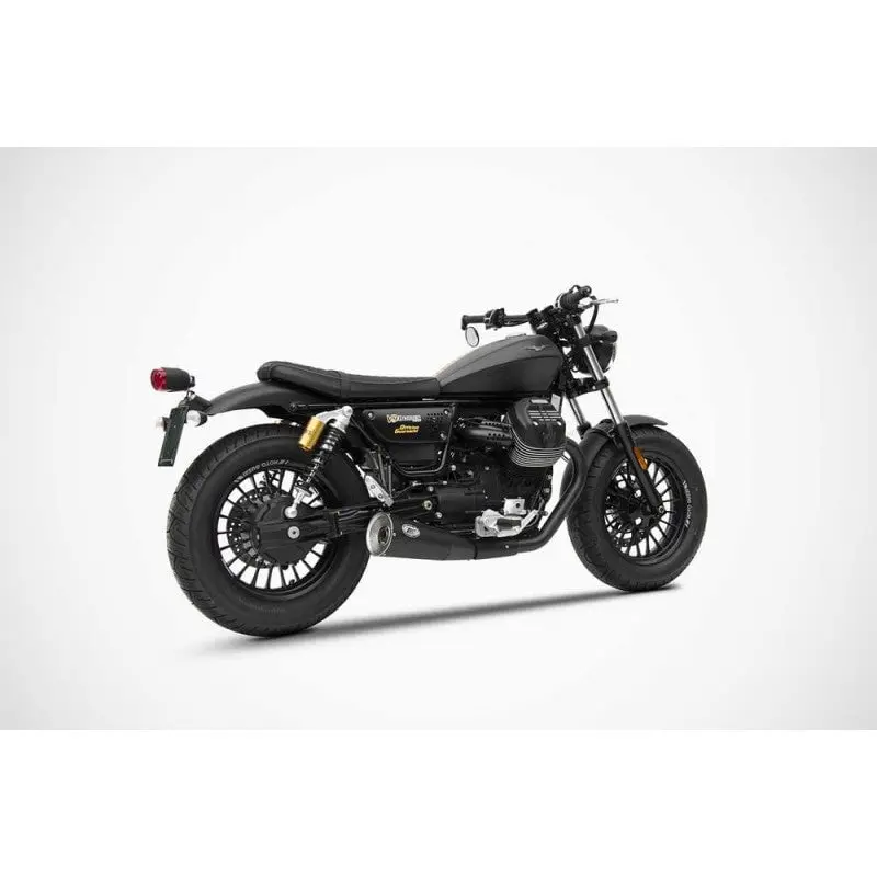 Double échappement ZARD Big Style racing inox noir Moto guzzi V9