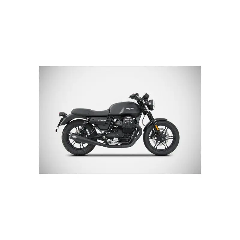 Double échappement ZARD Zuma inox noir Moto guzzi V7 III E4