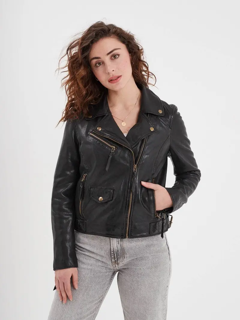 Dudley - Blouson cuir femme