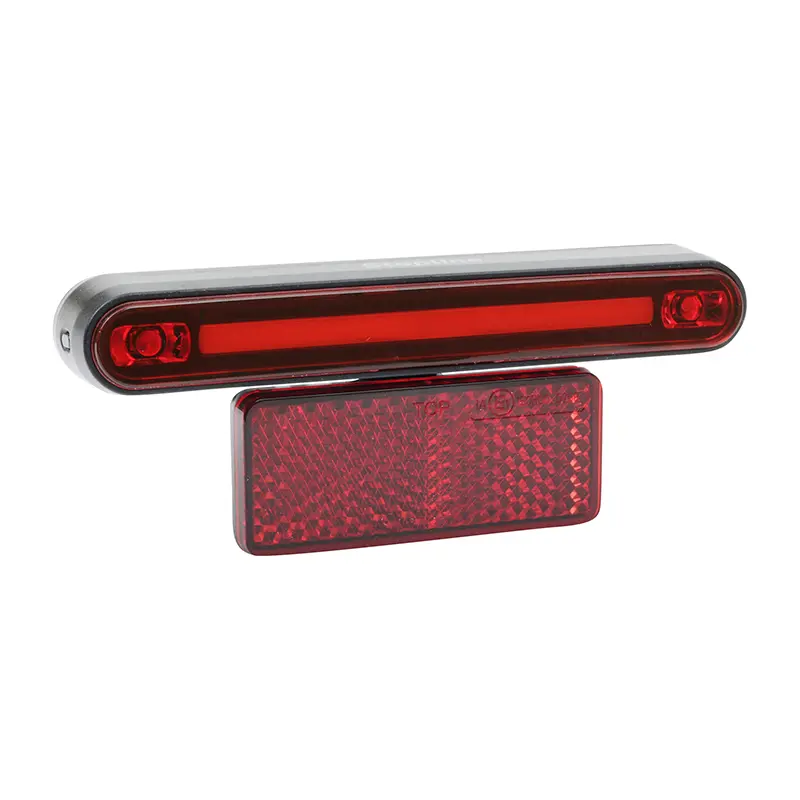 Éclairage Vélo VAE - E-Bike Arrière Sur Porte-Bagage Marwi Stopline 6-12V Noir Fonction Feu Stop Entraxe 50-80 mm (Vendu A L'Unite Sur Carte) -Homologation Stvzo