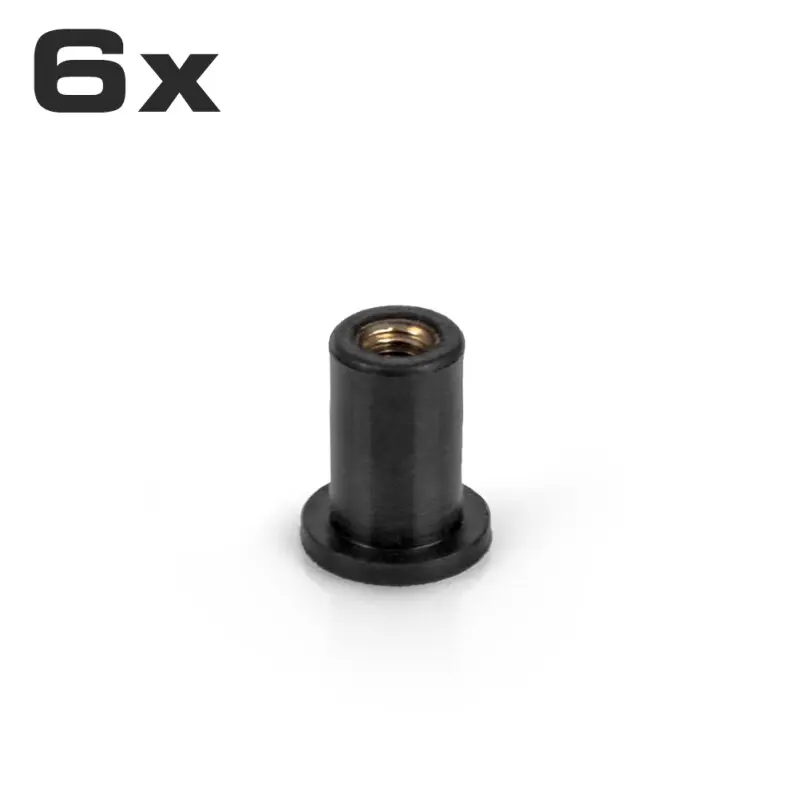 Écrous caoutchouté M4 pour bulle pare-brise, lot de 6