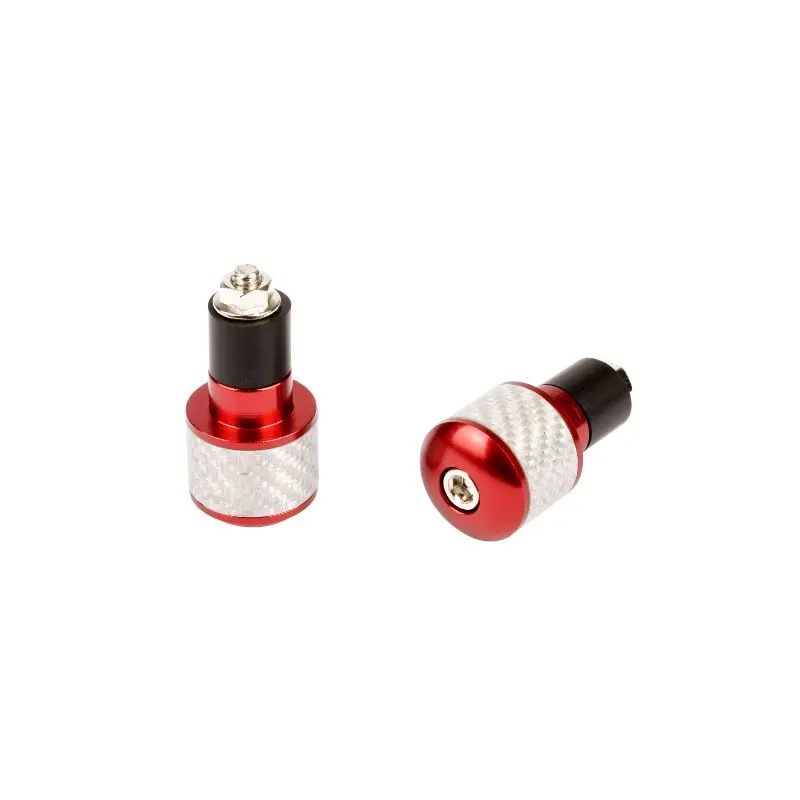 Embouts de guidon - 17mm carbone blanc et anodisés rouge