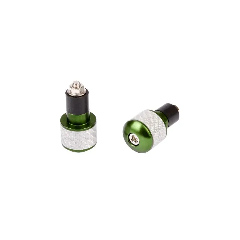 Embouts de guidon - 17mm carbone blanc et anodisés vert