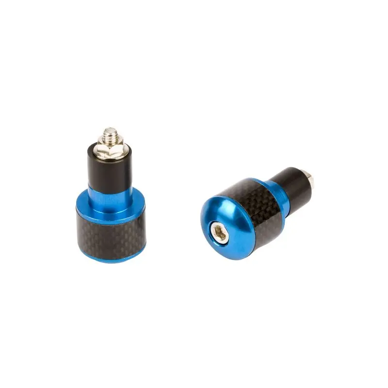 Embouts de guidon - 17mm carbone noir et anodisés bleu