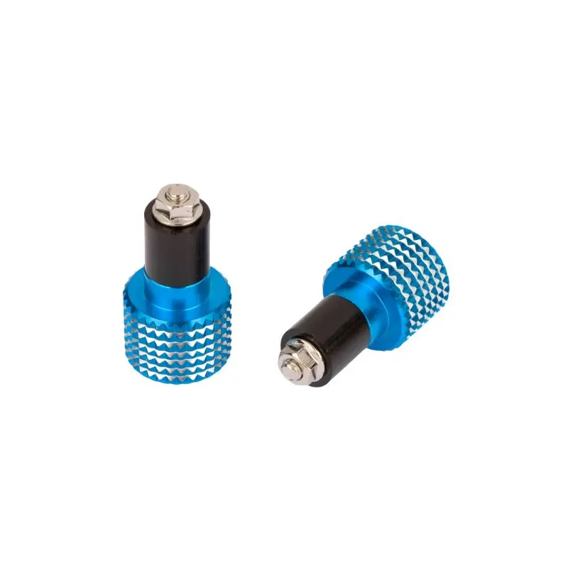 Embouts de guidon - 17mm grille anodisés bleu