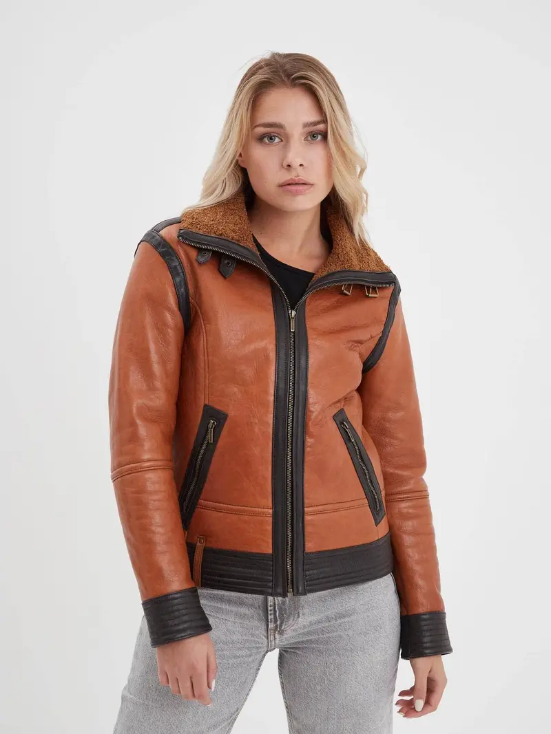 Emilia - Bombardier cuir femme