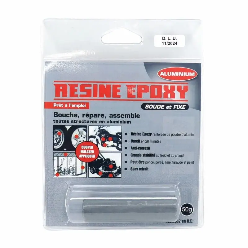 EPOXY RESINE/COLLE BLISTER PRESSOL 50g ALUMINIUM 145x30mm (VENDU A L'UNITE)