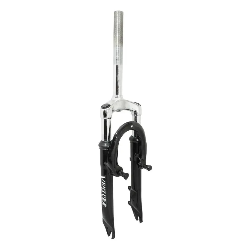 Fourche VTT 20 " M-W A Suspension Disque + V-Brake Acier Ressort-Elastomere Noir Deb. 50 mm Pivot (220-130 mm) Filete 1"-22,2 Intérieur