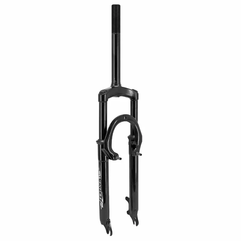 Fourche VTT 26 " M-W A Suspension Acier Ressort-Elastomere Pour V-Brake Et Disque Noir Deb. 50 mm Pivot (240-85 mm) Filete 1"1-8-25,4 Intérieur