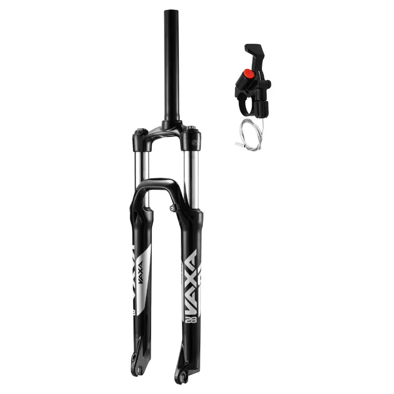 Fourche VTT 29 " Zoom Vaxa 28 Noir Réglable-Blocable Au Guidon Deb. 100 mm Pivot Lisse 295 mm 1''1-8-28,6 Extérieur Compatible Disque