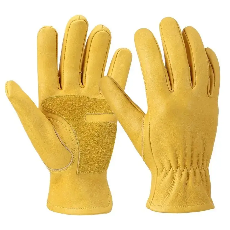 Gants cuir vintage jaune