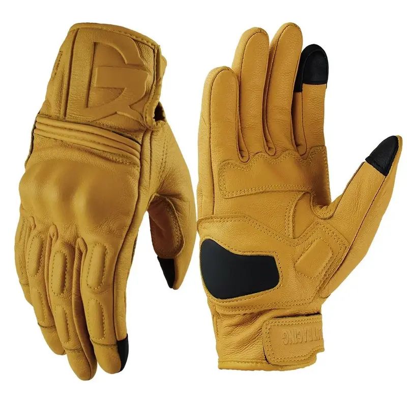 Gants moto cuir vintage