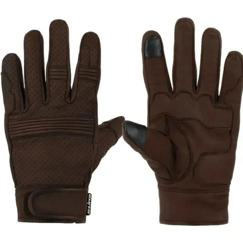 Gants moto été cuir perforé style vintage - Homologués